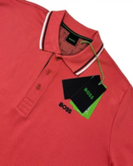 Hugo Boss Polo Shirt Coral Salmon Pink Regular Fit Men’s Size M - Image 4