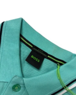 Hugo Boss Polo Shirt Turquoise Aqua Green Slim Fit Men’s Size L - Image 3