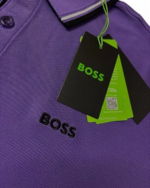 Hugo Boss Polo Shirt Purple Regular Fit Men’s Short Sleeve - Image 3