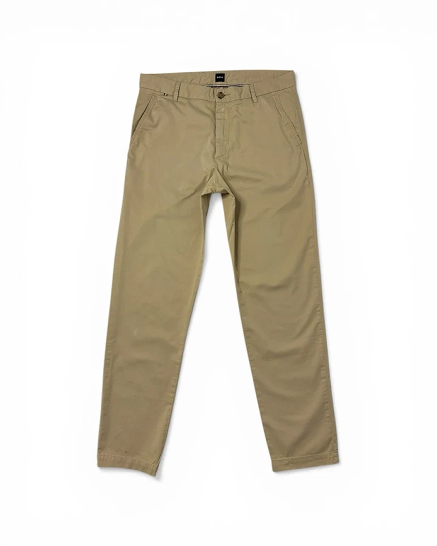 s-l960 (21) 1 Hugo Boss Chinos Men’s 30R Beige Kane Regular Tapered Fit Trousers - Image 1