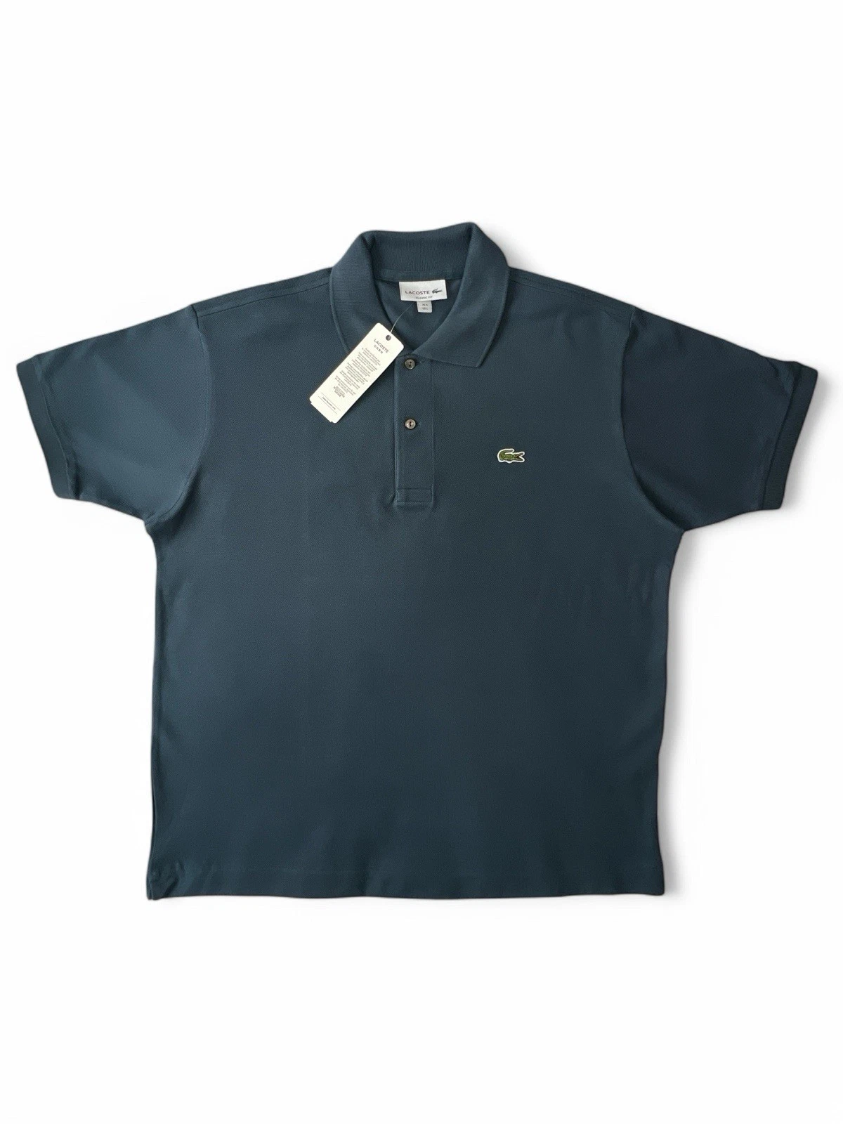s-l1600 (1) Lacoste Men's Classic Fit L.12.12 Petit Piqué Cotton Polo Size L in Dark Teal - Image 1