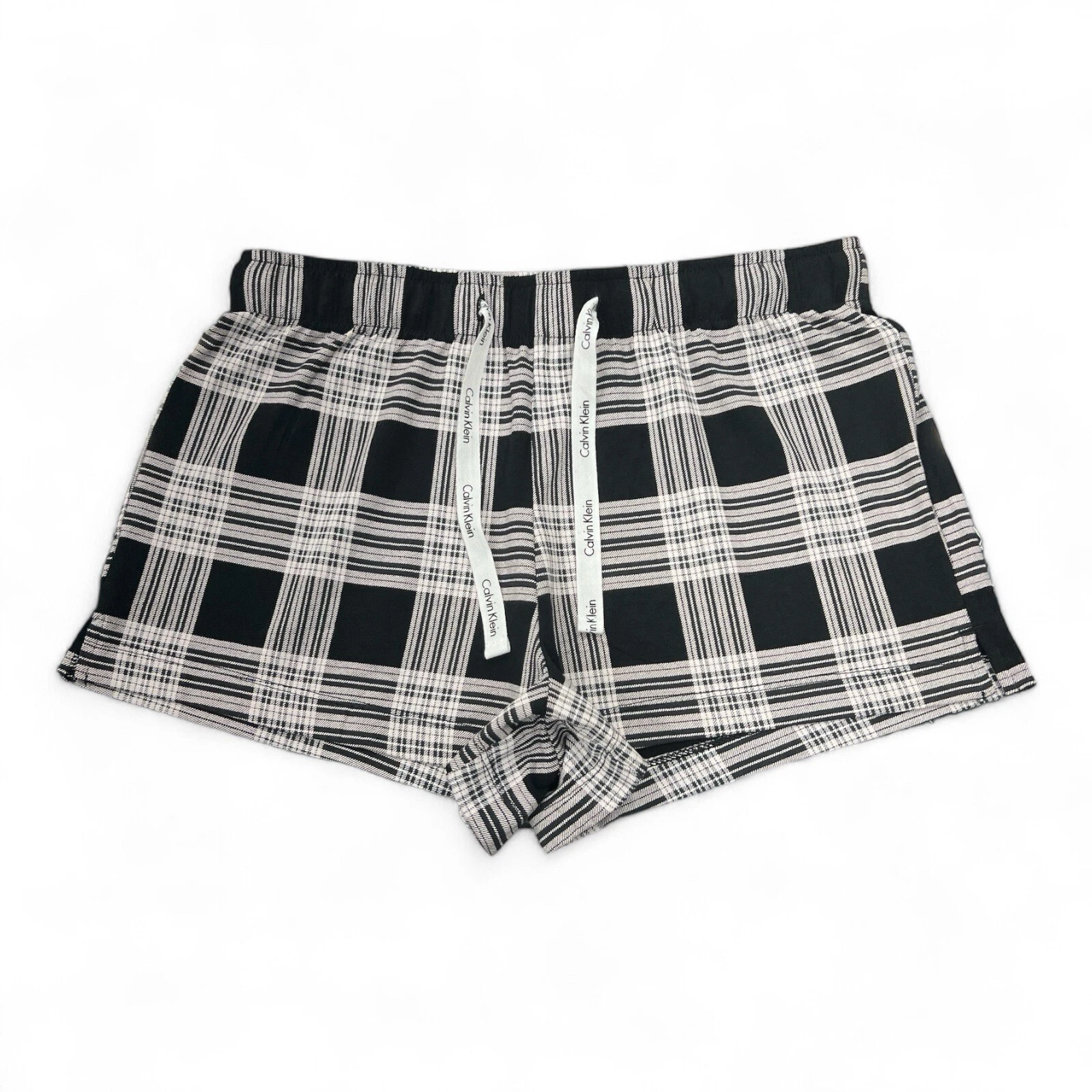s-l1600 (13) Calvin Klein Women's Sleepwear Drawstring Shorts In Black/White - Image 1