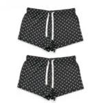 Calvin Klein Women's Sleepwear Shorts CK Micro Logo All Over In Black 2 x Pack