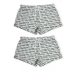 Calvin Klein Women's Sleepwear Shorts CK Micro Logo All Over In White 2 x Pack