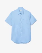 Lacoste Regular Fit Solid Cotton Shirt Blue Size Men’s Small - Image 11