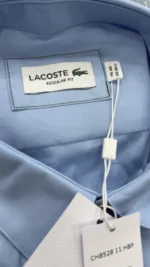 Lacoste Regular Fit Solid Cotton Shirt Blue Size Men’s Small - Image 2
