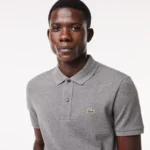 Lacoste Men’s Slim Fit L.12.12 Polo Shirt In Grey Chine Size M - Image 5
