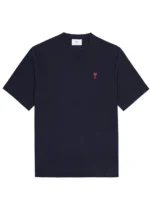 Ami Paris Men’s T-Shirt Size S in Navy Blue