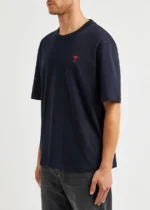 Ami Paris Men’s T-Shirt Size S in Navy Blue - Image 2
