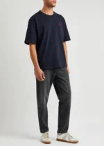 Ami Paris Men’s T-Shirt Size S in Navy Blue - Image 3
