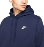Nike Club Fleece Pullover Hoodie In Navy Blue Size M