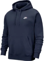Nike Club Fleece Pullover Hoodie In Navy Blue Size M - Image 2