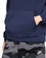 Nike Club Fleece Pullover Hoodie In Navy Blue Size M - Image 4