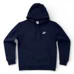 Nike Club Fleece Pullover Hoodie In Navy Blue Size M - Image 6