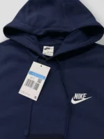 Nike Club Fleece Pullover Hoodie In Navy Blue Size M - Image 8
