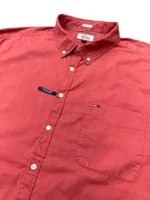 Tommy Hilfiger Men’s Slim Fit Long Sleeve Shirt In Pastel Red Size 3XL - Image 5