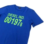 Diesel Men's Regular Fit Logo Shirt Sleeve T-Shirt In Blue Size L - Image 2