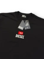 Diesel Mens Black T Shirt Small Logo Crew Neck Short Sleeve Tee Size L - Image 3