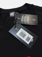 Diesel Mens Black T Shirt Small Logo Crew Neck Short Sleeve Tee Size L - Image 4
