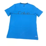 Calvin Klein Regular Fit Men's Crew Neck T-Shirt In Turquoise Blue Size L - Image 3