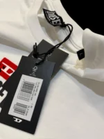 Diesel Mens White T Shirt Small Logo Crew Neck Short Sleeve Tee Size L - Image 7