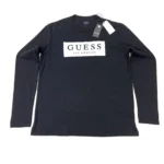 Guess Men's Regular Fit Barret Logo Long Sleeve T-Shirt In Black Size M - Image 12