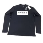 Guess Men's Regular Fit Barret Logo Long Sleeve T-Shirt In Black Size M - Image 11