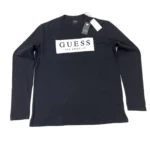 Guess Men's Regular Fit Barret Logo Long Sleeve T-Shirt In Black Size M - Image 10