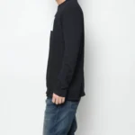 Guess Men's Regular Fit Barret Logo Long Sleeve T-Shirt In Black Size M - Image 2