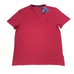 Nautica Men's Short Sleeve Solid Slim Fit V-Neck T-Shirt In Pink Size L