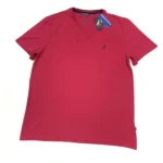 Nautica Men's Short Sleeve Solid Slim Fit V-Neck T-Shirt In Pink Size L - Image 3