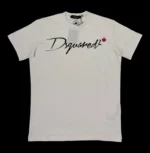 Dsquared2 Logo Script T-Shirt White Maple Leaf Print Size M - Image 6