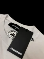 Dsquared2 Logo Script T-Shirt White Maple Leaf Print Size M - Image 10