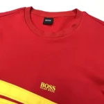 Hugo Boss Men's Regular Fit Crew Neck Sweatshirt In Red Size M - Image 6