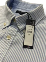Tommy Hilfiger Men’s Blue White Stripe Shirt S Stretch Button Down - Image 3