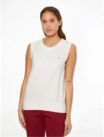 Tommy Hilfiger Women's Textured Tank Sweater In White Size EU XXL - Image 11