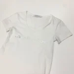 Calvin Klein Jeans Women's Logo V Neck T-Shirt In White - Image 4