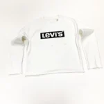 Levi’s Women's Relaxed Fit Graphic Raw Cut Hem Sweatshirt In White - Image 2