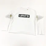 Levi’s Women's Relaxed Fit Graphic Raw Cut Hem Sweatshirt In White - Image 3