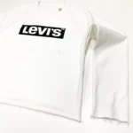 Levi’s Women's Relaxed Fit Graphic Raw Cut Hem Sweatshirt In White - Image 4