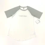 Calvin Klein Women's Short Sleeve Lounge T-Shirt In White/Grey Size S - Image 3