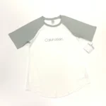 Calvin Klein Women's Short Sleeve Lounge T-Shirt In White/Grey Size S - Image 11