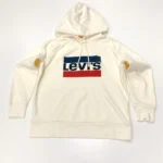Levi’s Women's Relaxed Fit Graphic Sport Hoodie In Cream Off White - Image 2