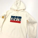 Levi’s Women's Relaxed Fit Graphic Sport Hoodie In Cream Off White - Image 5
