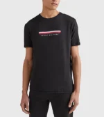 Tommy Hilfiger Men’s Black T Shirt Small Signature Stripe Logo Tee - Image 7