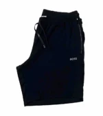 Hugo Boss Men's Stretch-Cotton Shorts With Contrast Logo and Drawcord In Black - Image 7