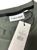 Calvin Klein Men’s Thyme Green Double Flock Logo T-Shirt Size S - Image 4