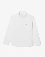Lacoste Kids Oxford Breast Pocket Shirt In White Size 12A | CJ5296-00