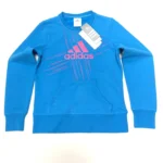 Adidas Women's Performance Crewneck Long Sleeve Sweatshirt In Turquoise/Pink In