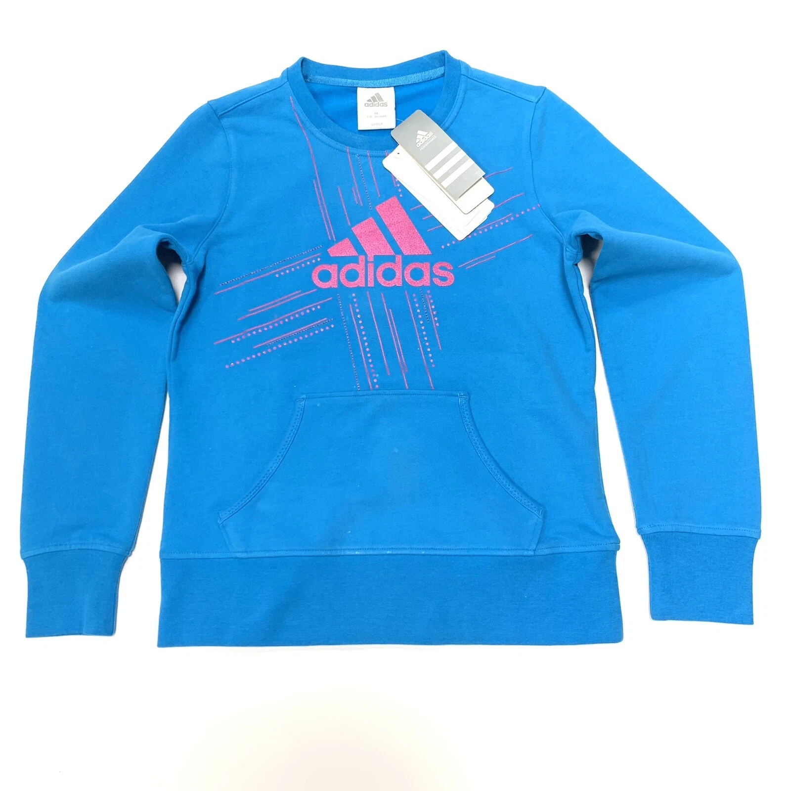 s-l1600 - 2026-07-13T165843.086 Adidas Women's Performance Crewneck Long Sleeve Sweatshirt In Turquoise/Pink In - Image 1